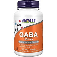 [PRE-ORDER] Now Supplements, GABA (Gamma-Aminobutyric Acid)500 mg + B-6, 100 Count, Veg Capsules (ET