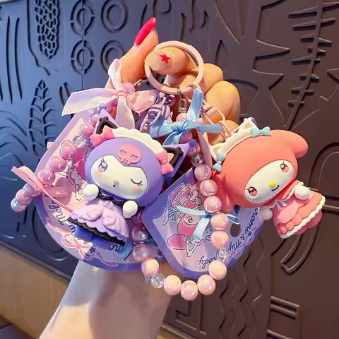 Sanrio Kuromi Melody Cat Lolita Keychain Charm Adorable Couple Bag Charms Cartoon Figures Ideal Cute