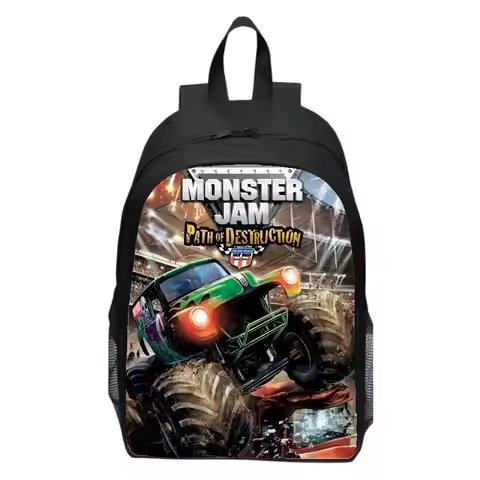 Monster Jam Truck Children's Backpack Primary School Backpack Kindergarten Backpack Male and Female 