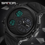 SANDA Fashion Waterproof Dual Display Multifunctional Men's Watch 3002
