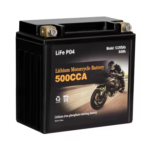 Lithium Motorcycle Battery, Group 14, 500A LiFePO4 Battery, 12V 5AH ATV, UTV, Jet Ski, 4 Wheeler,, C