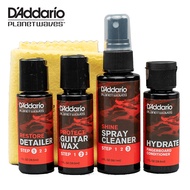 DAddario® Instrument Care Essentials น้ำยาทำความสะอาดกีตาร์ ครบเซ็ต 4 สูตร + แถมฟรีผ้าเช็ด (PW-GCB-0