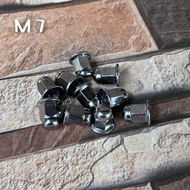 น็อตฝาสูบหัวหมวก ชุดน็อตเสาคอท่อ M6 M7 M8 สแตนเลสแท้ 100% เลือกรายการในตัวเลือกได้เลย