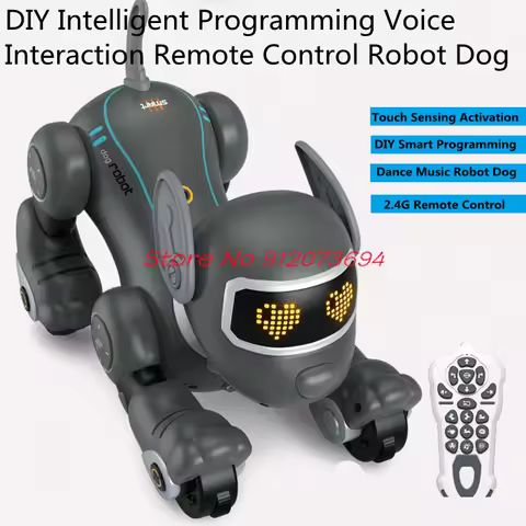 DIY Smart Programming Voice Interaction Remote Control Robot Dog 2.4G Fun Follow Touch Sensing Actin