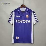 Haishan Short Sleeve Sports Shirt Fiorentina National Football Team 99-00 Retro Style Straw Dress