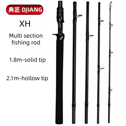 DJIANG XH Travel Fishing Rod 4-5 Sections Solid-Tip Casting Lure Rod 8-40g LW Power Pike Snakehead R