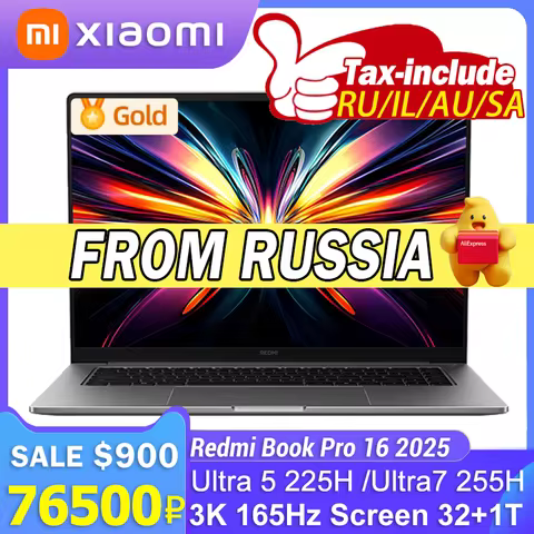 【Russia Stock】Original Xiaomi REDMI BOOK Pro 16 2025 U5 225H/U7 255H Intel Arc integrated Graphics 3