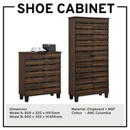 Shoe Cabinet Wooden Shoe Rack 2 Swing Door Shoe Storage Cabinet Tall Shoe Cabinet 4 Door