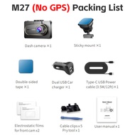 Txma กล้องหน้ารถ AZDOME M27 2K FHD 1440P 3นิ้ว IPS กล้องวิดีโอจอภาพ DVR รถ Dash มองเห็นกลางคืน Wi-Fi