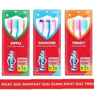 Sikat Gigi FORMULA (Ripple, Diamond, Trendy), Kemasan Hemat isi 3 pcs