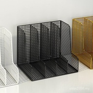 Desk Shelf Frame Office Metal Folder File Large File Bookshelf Desktop Storage Box Supplies Rack 2B6