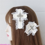 zebeaabb Lace Crosses Hairclip Dark Hair Clip Headwear Crosses Hair Clip Balletcore