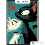 5D Diamond Painting Set, 2 Cartoon Cat Themes, Adult DIY Full Diamond Round PMMA Diamond Painting, B