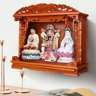 HY/💯Solid Wood Buddha Niche Altar Buddha Shrine Household Economical Altar God of Wealth Cabinet Cabinet Altar Wall-Moun