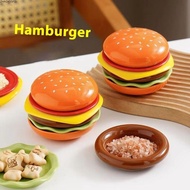 ZHAOX55OI Hamburger Plates, 6-Layer Plastic Dinner Plates, Fashion Stackable Cartoon Soy Sauce Dish 