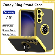 Samsung A15 Case A15 5G A05 A05s A15 A25 A14 Casing Hard Acrylic Ring Stand Casing Shock Proof Suppo