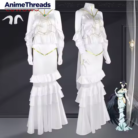 THREAD Anime Overlord Albedo Cosplay Costume White Dress Overlord Albedo Halloween Christmas Fancy P