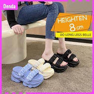 【ks1472.my】 Slippers Women's Fashionable Outer Wear High-Value  New Style Thick-Soled Flat Sandals B