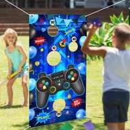 1Set Video Games Toss Games Level Up Game Video Game Controller Banner Backdrop with 3 Bean Bags for