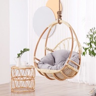 ST/🏮Nacelle Chair Balcony Net Red Real Rattan Outdoor Swing Glider Leisure Couch Rattan Chair Cradle Room Rattan Hanging