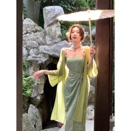 ✨Lock Qingqiu New Clothes Two Color New Clothes Satin Dress with Suspended D Lock Qingqiu New Chines