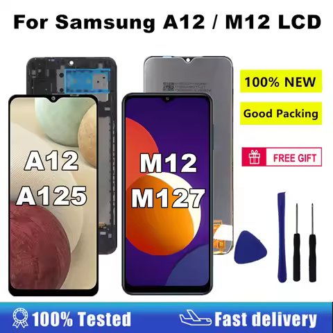 6.5" M12 A12 Screen For Samsung M12 M127 LCD Display Touch Screen Digitizer For Samsung Galaxy A12 A