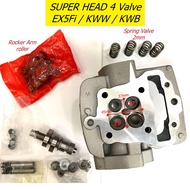 4 Valve Head Set / Super Head CNC IN&EX for KRISS110 MR2 EX5Fi DASH RSX110 A110 CX110 DREAM110i WAVE