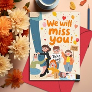 Funny Farewell Big Greeting Card for Business Team Group Female Boss Colleague A4 Size Jumbo Size