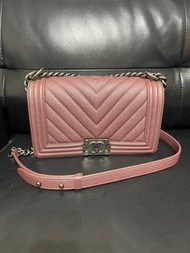 Chanel Boy 淡粉紅荔枝皮