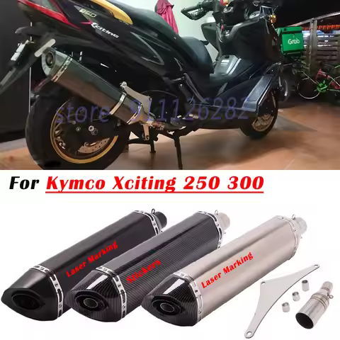 Slip On For Kymco Xciting 250 300 250i 300i Motorcycle Exhaust Escape System Modify 570mm Muffler Wi