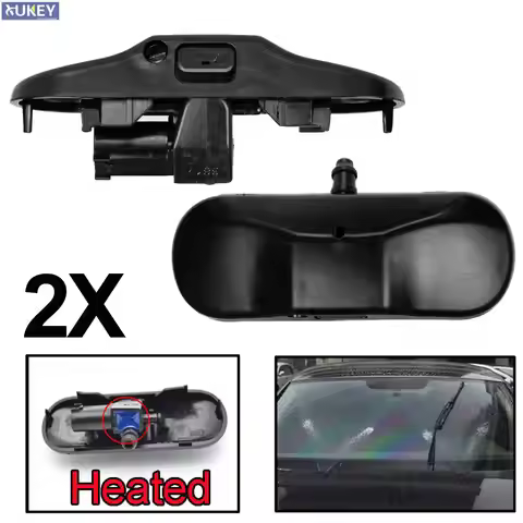 Xukey Pair Auto Front Windshield Washer Nozzles Sprayer Jet Heated Set For Audi A1 8X A4 B8 Q3 Q5 Q7