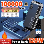 [SG Stock] CCC 100% Origina 120W 100000mAh Powerbank Fast Charging  With 4 Cables Portable Charger  