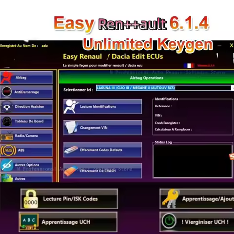 Easy Renaul 6.1.4 Software for Renault ECU Programmer Clear Crash Airbag Card Keys UCH Cleaner Keys
