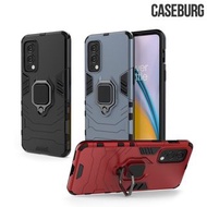OnePlus Nord 2 5G CASEBURG Hybrid R 磁貼指環扣 座枱支架 四邊全包手機殼 手機套 5488A