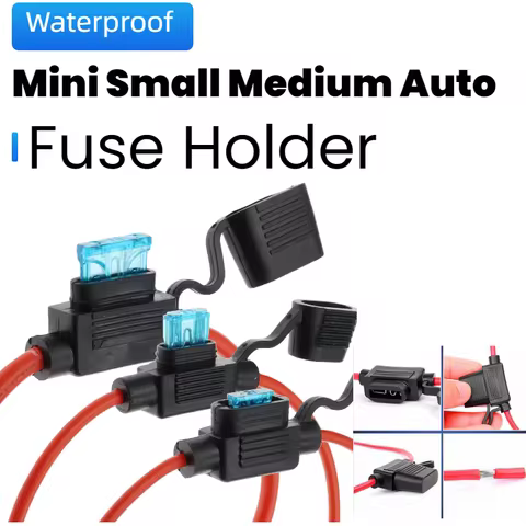 10-2 PCS,18 Gauge Fuse Holder 12V for ATC/ATO Blade Fuse Inline Fuse Holder 12V with 18 AWG Wires wi