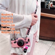 Case For Redmi 9 Redmi 6A Redmi 5A Redmi 5 Plus Redmi 6 Redmi 5 Retro Camera lanyard Casing Grip Stand Holder Silicon Phone Case Cover With Camera Doll