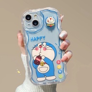 ตุ๊กตา3D น่ารักขอบลายการ์ตูนเคสใส่โทรศัพท์นิ่มด้านหลังเป็นคลื่นโดราเอมอนเคสสำหรับ Apple iPhone 15 Pro Max iPhone 15 Plus iPhone 14 Pro Max iPhone 13 Pro Max iPhone 12 Pro Max iPhone 11 Pro Max XR 7 Plus 8 Plus 6บวก6S บวก