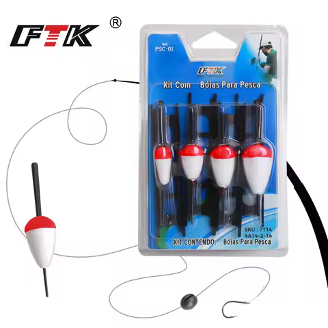 FTK Fishing Float Buoy/line Kit Diverse Eye-catching Sensitive Highly Visible Bobbers With Rigged Li