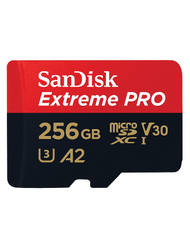 SanDisk Extreme Pro microSDXC SQXCD 256GB V30 U3 C10 A2 UHS-I 200MB/s R 140MB/s W 4x6 SD adaptor Lifetime Limited ME6-000958