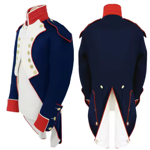 British War Adult Men Military Jacket Costume Single Breasted Navy Coat Napoleon Military Jacket Reg