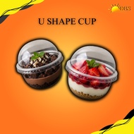 (50SET) U SHAPE 250 ML . BEKAS UNTUK DESERT . PAKAI BUANG . PREMIUM DAN AESTHETIC