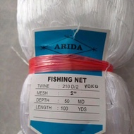 jaring ikan NILON ARIDA 2 inch D2 50md/100yds yoko putih jaring nilon jaring arida