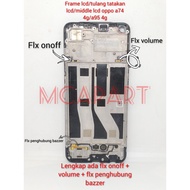 LCD FRAME/ LCD PLATE ORIGINAL OPPO A74 4G/A95 4G (COMPLETE FLX ONOFF + VOLUME + FLX BAZZER CONNECTOR