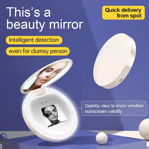 2026NEW UV Smart Sunscreen Makeup Mirror Sunscreen Detection Mirror UV ,irror Sunscreen Testing Port