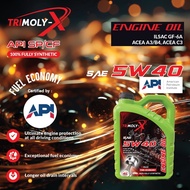TRIMOLY-X TRIMOLYX 5W40 FULLY SYNTHETIC ENGINE OIL SP/CF 4L Car Lubricant Minyak Hitam Minyak Enjin 