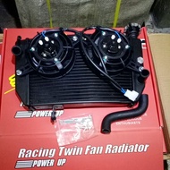 RED LEO Racing radiator with double/dual fan, Y15ZR/Y16ZR, & Single Fan LC135/RS150/Y16ZR