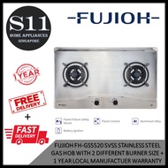 FUJIOH FH-GS5520 SVSS STAINLESS STEEL GAS HOB WITH 2 DIFFERENT BURNER SIZE + 1 YEAR LOCAL MANUFACTUER WARRANTY