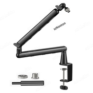 Professional Studio Low Profile Mic Arm พร้อมการจัดการสายเคเบิล Riser ขยายขาตั้งไมโครโฟนแบบปรับได้สํ