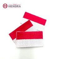 MERAH Red and White Flag Embroidery Bet 5x7cm