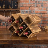 Creative Wine Cabinet Wine Rack Fashion European Style Art Grid Red Wine Grid 8 Ornaments Crafts Cao